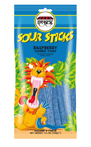 1302 - SOUR STICKS RASPBERRY 24/3.5 Oz.