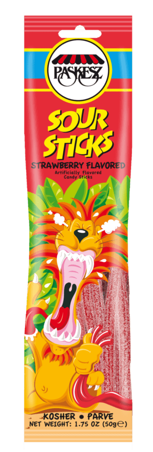 1613 - SOUR STICKS STRAWBERRY 24/1.75 Oz.