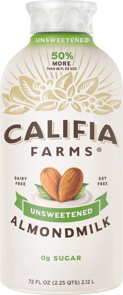 6412 - (72 Oz) ALMONDMILK, UNSWEETENED 6/72 Oz - CALIFIA