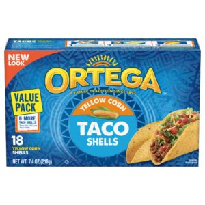 7897 - (18 COUNT) YELLOW CORN TACO SHELLS 6/7.4 Oz - ORTEGA